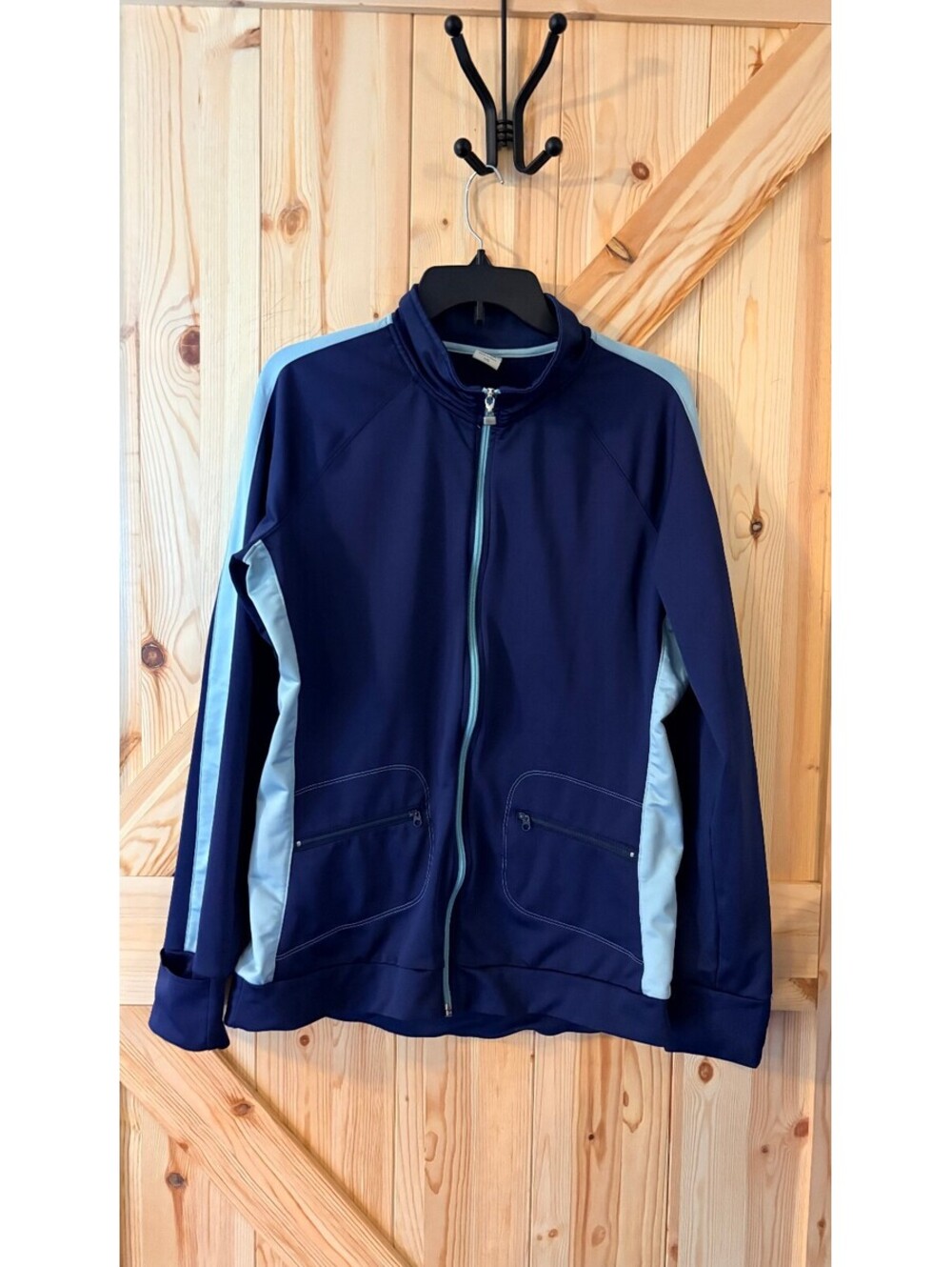 Alo CoolFit Navy and Light Blue Track Jacket XXL